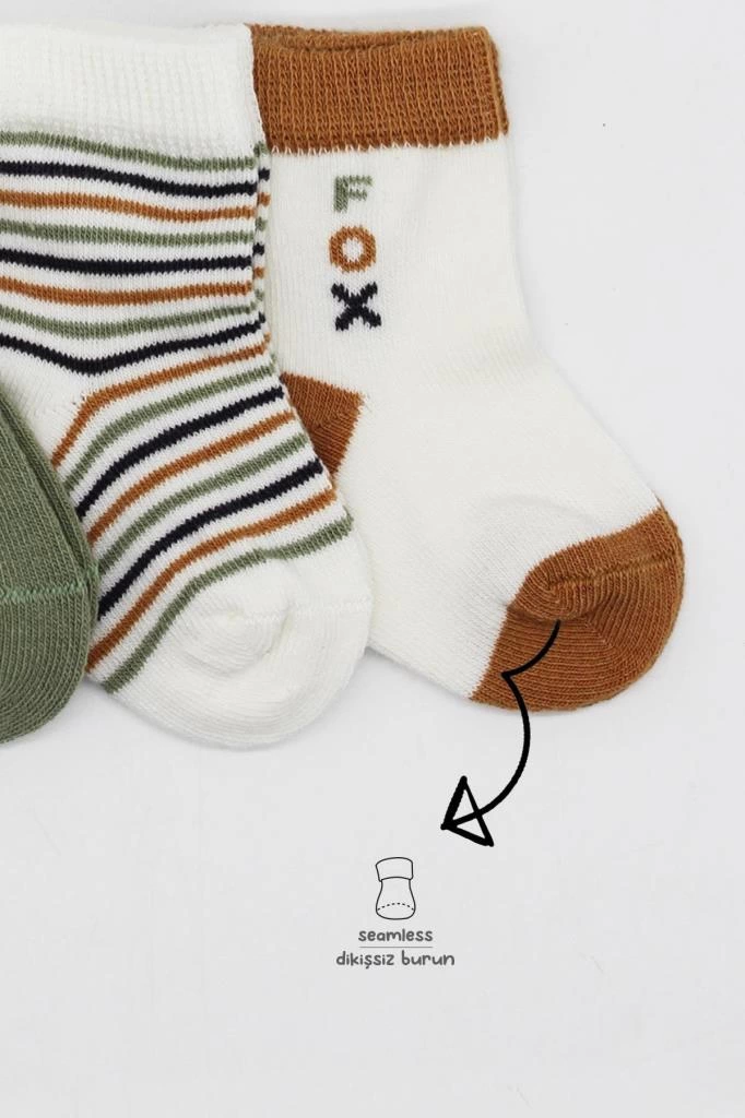 3'lü Penye Soket Çorap Nil Yumuşak Dokusuyla Konforlu Çocuk Çorabı - Görsel 3