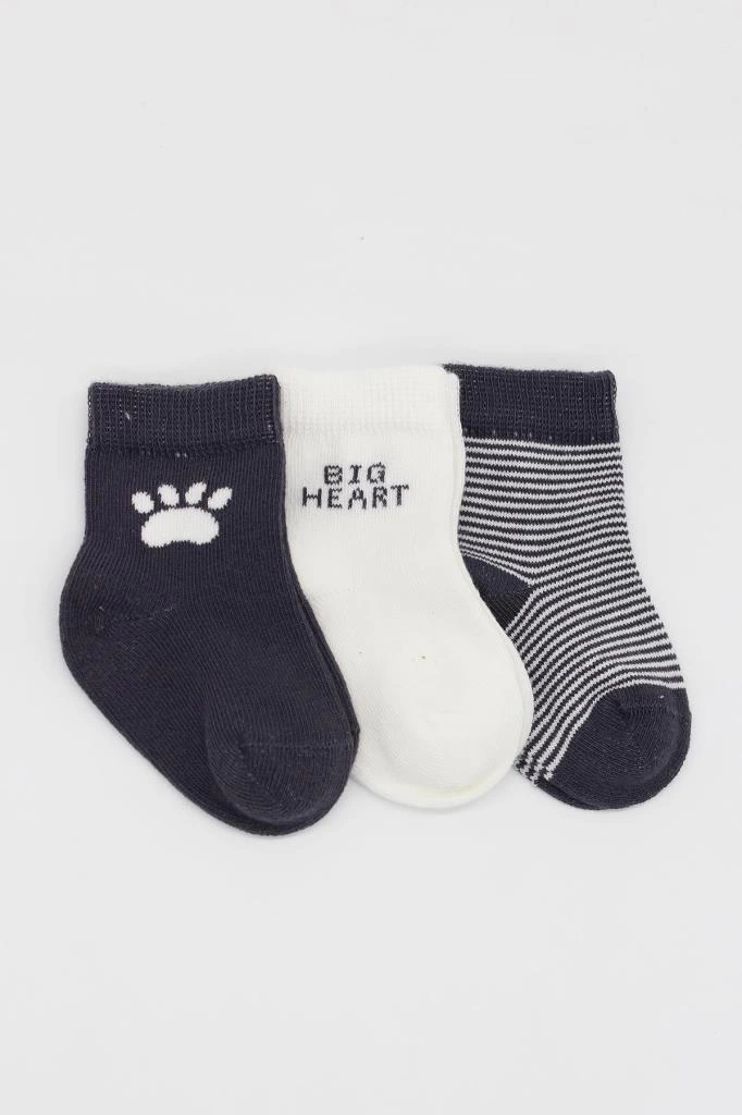 Eğitici Oyuncak Bistyle 3'Lü Penye Soket Çorap BS10110 Antrasit - Görsel 2