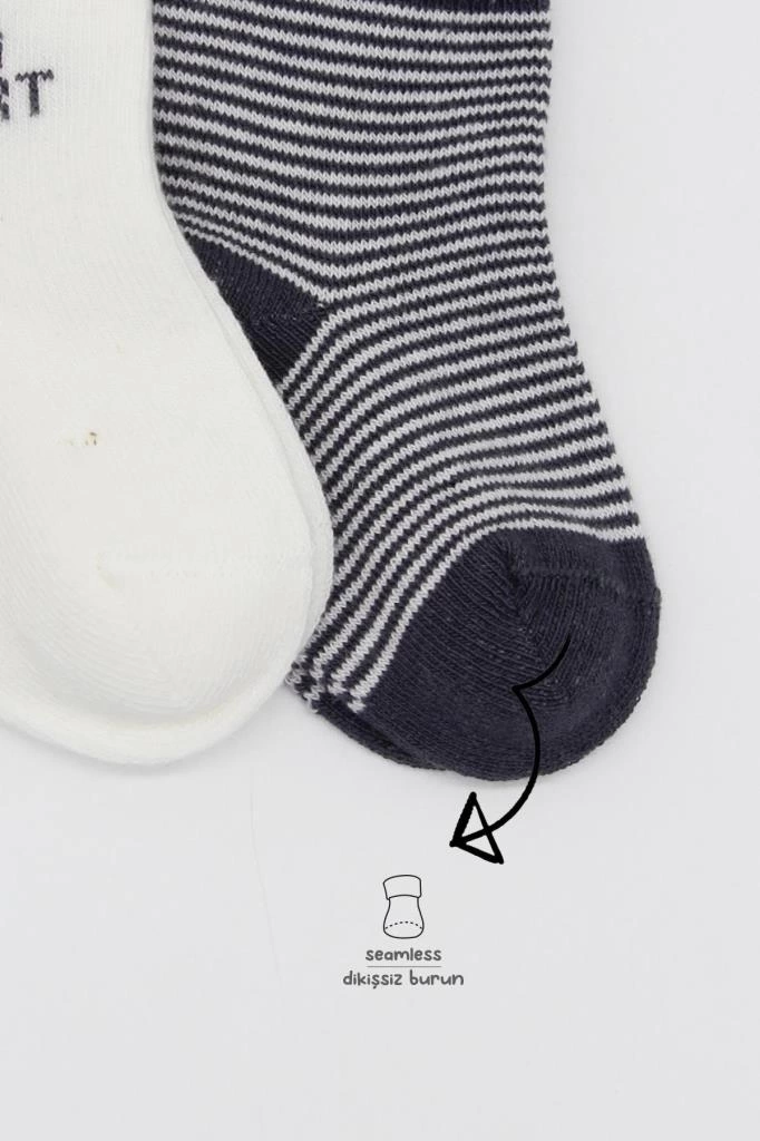 Eğitici Oyuncak Bistyle 3'Lü Penye Soket Çorap BS10110 Antrasit - Görsel 3