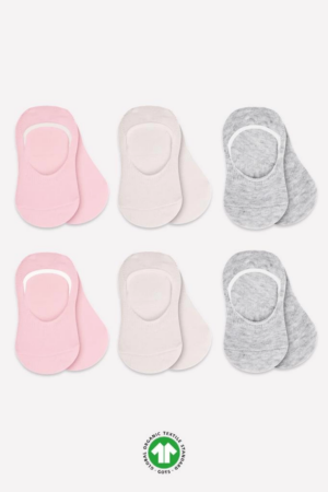 Eğitici Oyuncak Bistyle 6'Lı Silikonlu Babet Penye Çorap BS30101B Pembe Ekru Gri