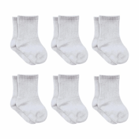 Bistyle 6lı Penye Düz Soket Çorap BS6008 Gri Melanj