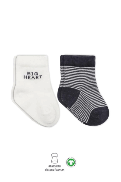 Big Heart Penye Soket Çorap 2’li Antrasit, Yumuşak ve Şık Tasarım