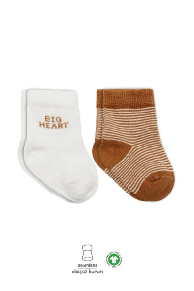Big Heart Penye Soket Çorap 2’li Hardal, Günlük Kullanım İçin Yumuşak