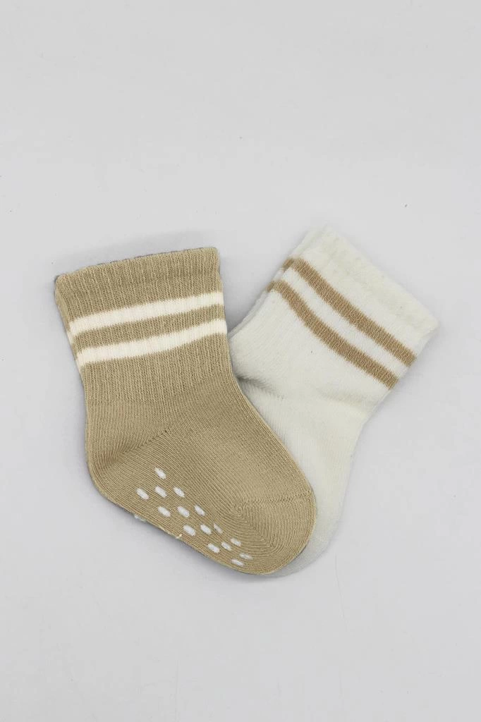 Bistyle Çemberli Kaymaz Soket Çorap 2'Li BS10125 Bej-Ekru - Görsel 4
