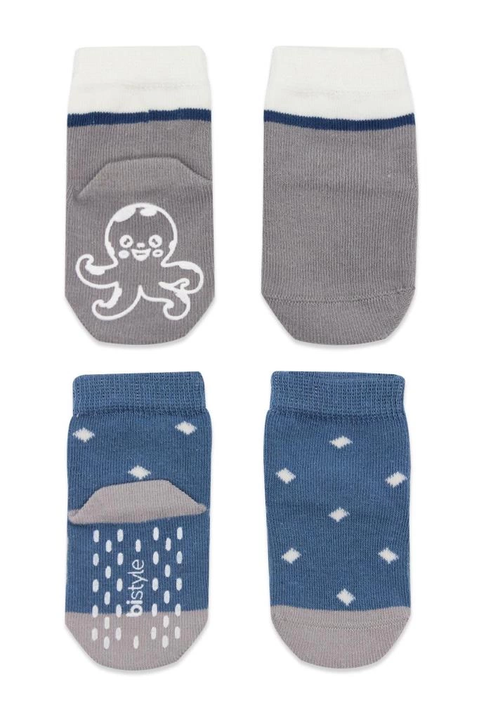 Bistyle Hayvan Figürlü Kaymaz Erkek Soket Çorap 2'Li BS10119 İndigo - Görsel 2