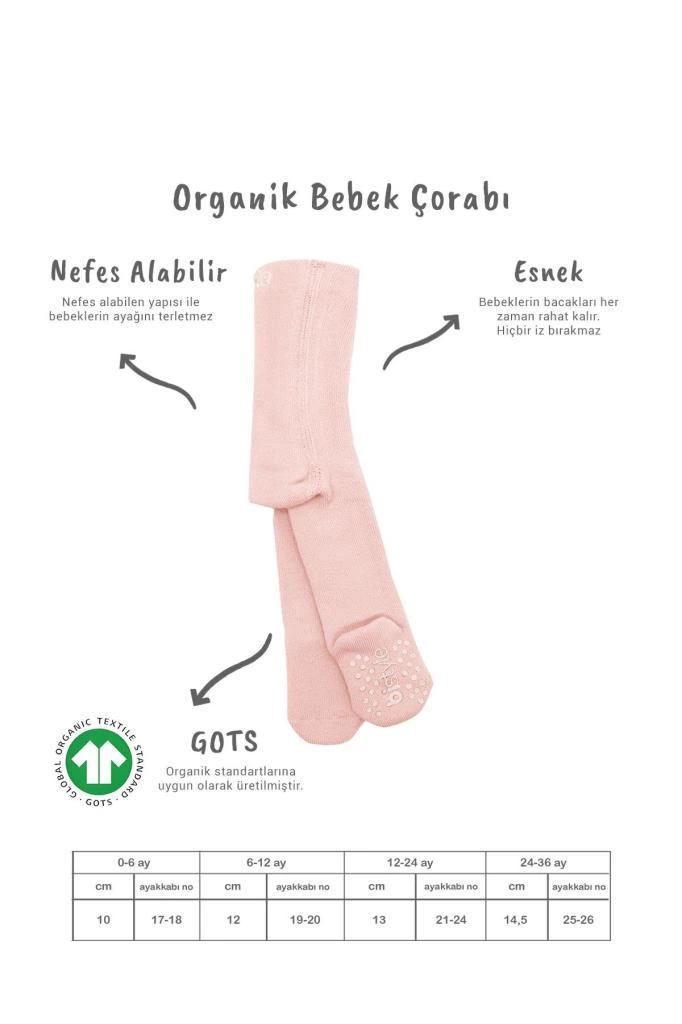 Eğitici Oyuncak Bistyle Kaymaz Basic Külotlu Çorap 50501 Pembe - Görsel 2