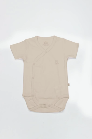 Eğitici Çocuk Bistyle Organik Natural Basic Style Kruvaze Yarım Kol Body BS17101 Bej