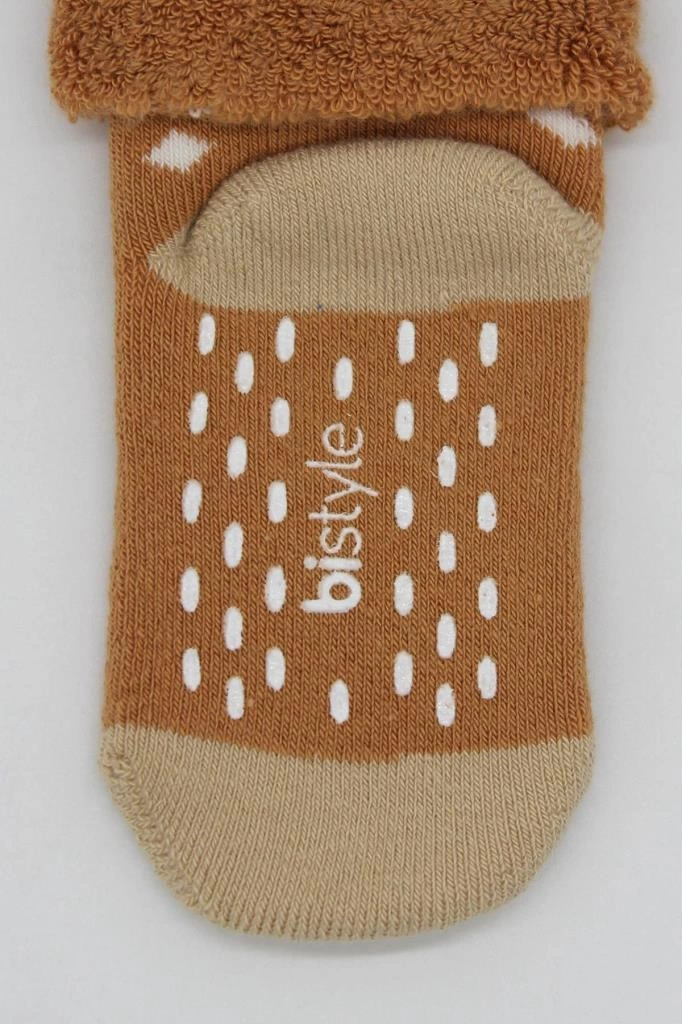 Bistyle Puanlı Kaymaz Havlu Soket Çorap 2'Li BS10502 Hardal - Görsel 5