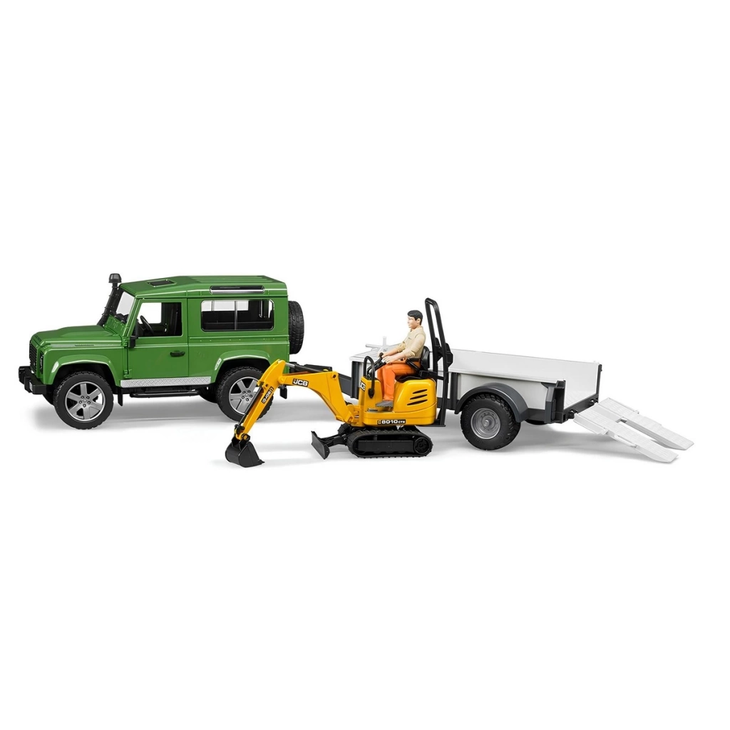 Bruder Land Rover Arazi Aracı Ve Jcb Mini Kazıcı BR02593 - Görsel 4