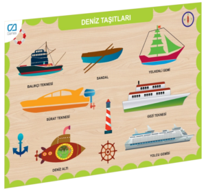 Eğitici Oyuncak CAAHS-3201 CAMES AHŞAP DENİZ TAŞITLARI BUL-TAK