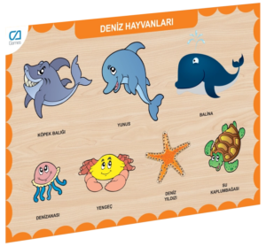 Eğitici Oyuncak CAAHS-3212 CA GAMES AHŞAP DENİZ HAYVANLARI BUL-TAK