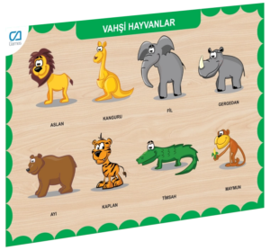 Eğitici Oyuncak CAAHS-3213 CA GAMES AHŞAP VAHŞİ HAYVANLAR BUL-TAK