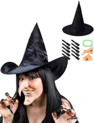 Eğitici Oyuncak Cadı Şapkası Cadı Tırnakları Cadı Burnu Cadı Çenesi Cadı Diş Seti