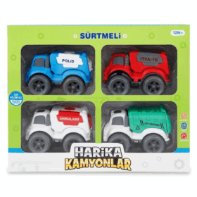 ÇocukCanem 4'lü Kutulu Sürtmeli Harika Kamyonlar CNM23