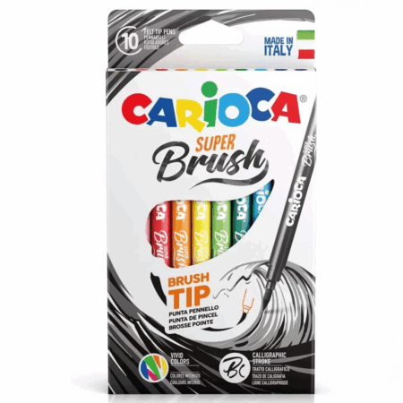 Çocuk Carioca Keçeli Boya Süper Brush Fırça Uçlu 10'lu 42937