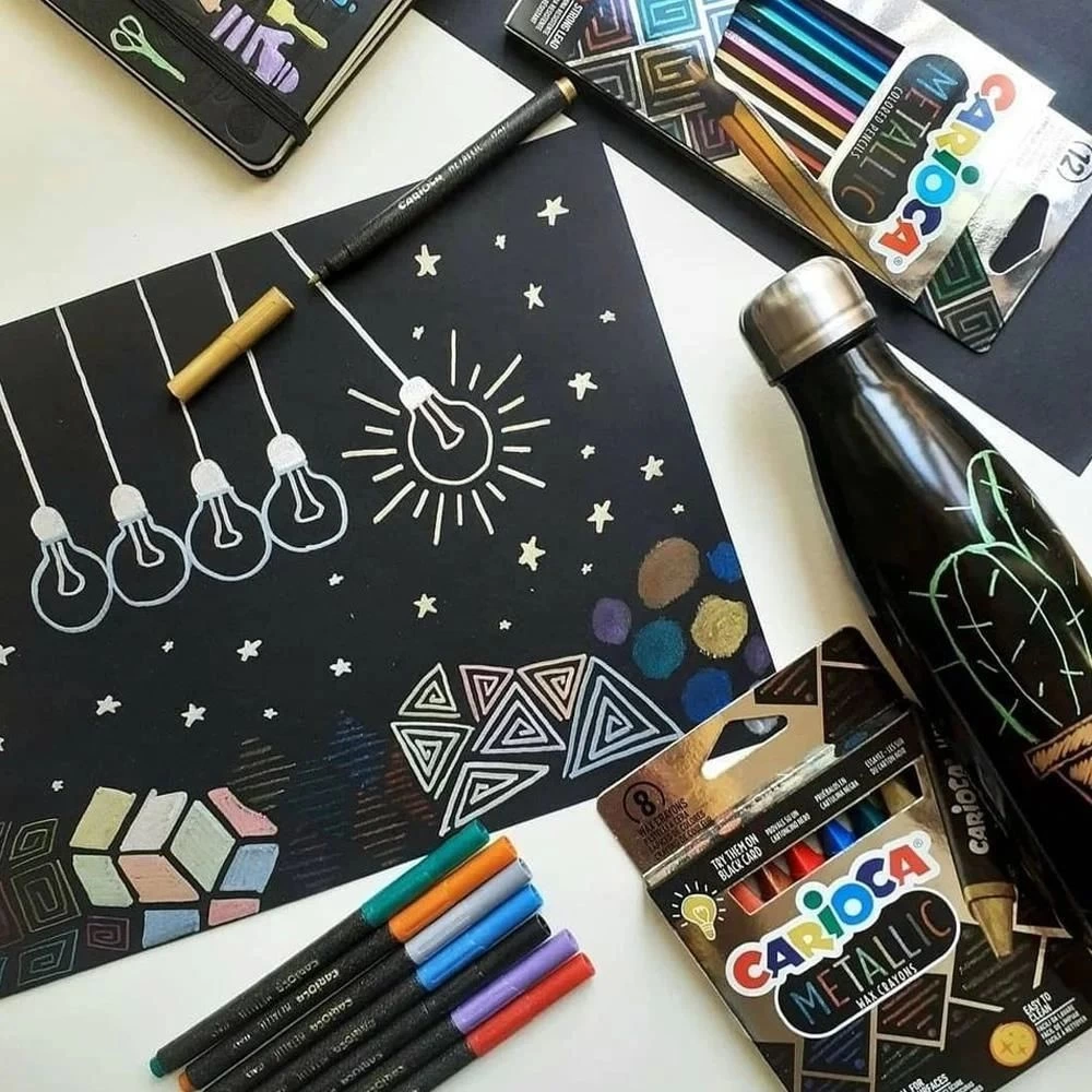 Carioca Metalik Kuru Boya Kalemi 12li - Görsel 2