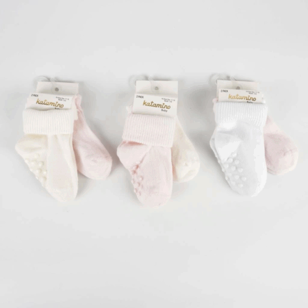 Çocuk Cenet 2'li Abs'li Kız Bebek Soket Çorap K44048 Asorti