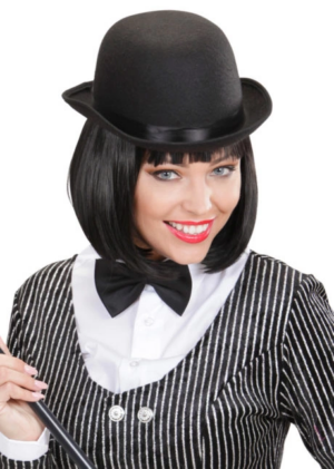 Eğitici Çocuk Charlie Chaplin Stil Yetişkin Şapkası – Siyah Melon Parti Şapkası