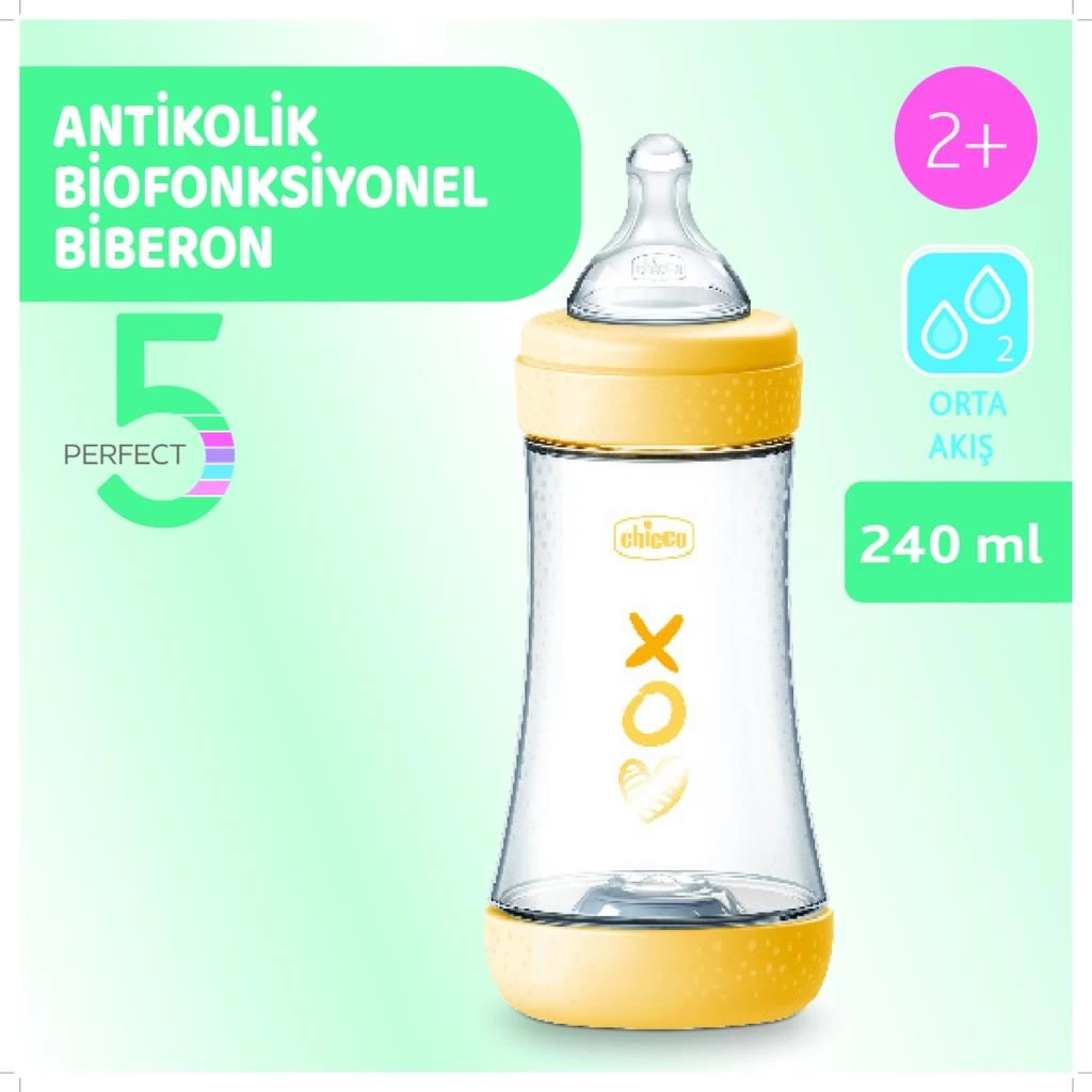 Chicco Perfect 5 Antikolik Biberon PP 240 ml Girl - Görsel 3