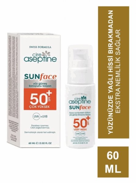 Çocuk Cire Aseptine Sun Yüz Güneş Koruyucu Losyon 50 SPF 60ml