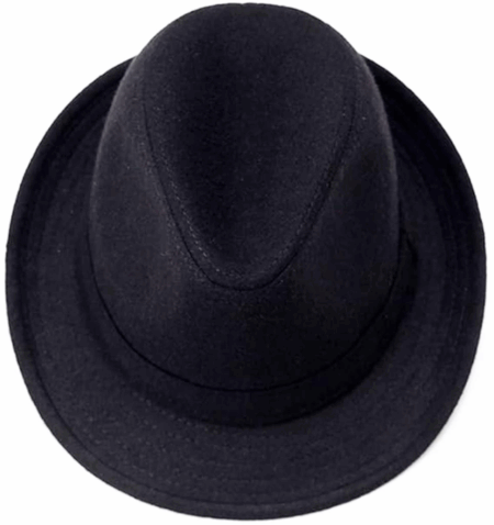 Çocuk Çocuk Boy Siyah Kumaş Fötr Şapka Gösteri Şapkası Michael Jackson Şapkası 54 No