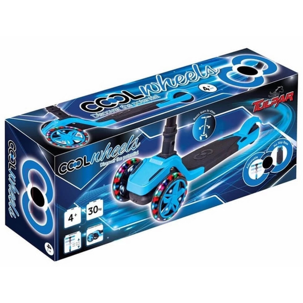 Çocuk Işıklı Katlanabilir Scooter Mavi LED Aydınlatmalı Güvenli Model - Görsel 2