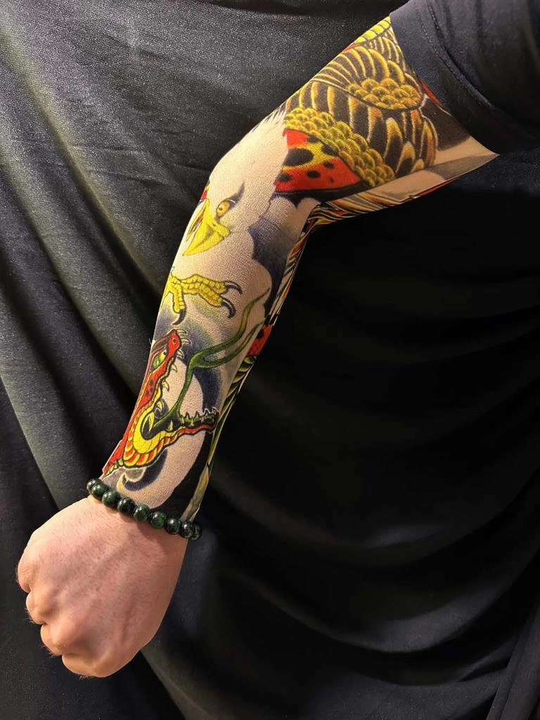 Giyilebilir Kol Dövmesi 3D Baskılı Çorap Dövme Kol Bacak Model 23