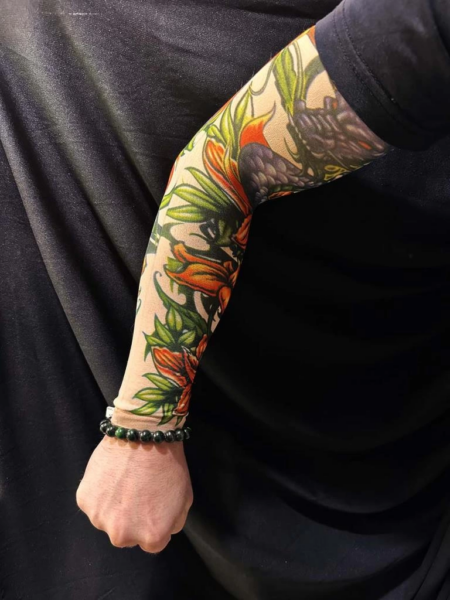 Giyilebilir Kol Dövmesi 3D Baskılı Çorap Dövme Kol Bacak Model 24