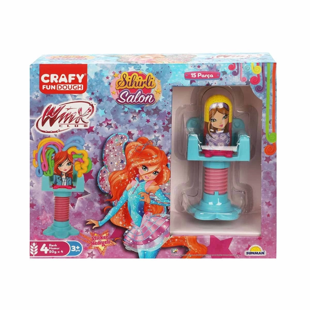 Çocuk Eğitici Oyuncak Crafy Winx Sihirli Salon Oyun Hamur Seti 15 Parça - Görsel 3