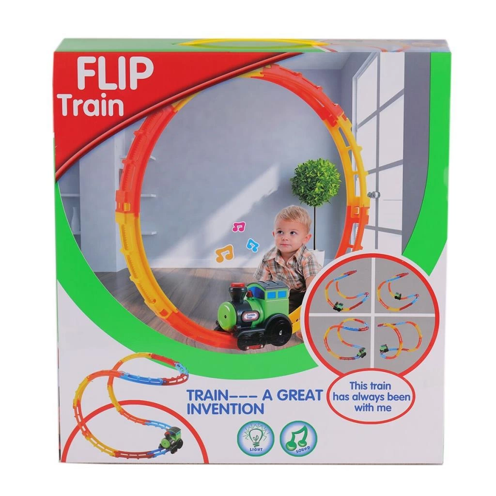 Çocuk Eğitici Oyuncak D9081 Kutulu Pilli Takla Atan Tren - Görsel 2