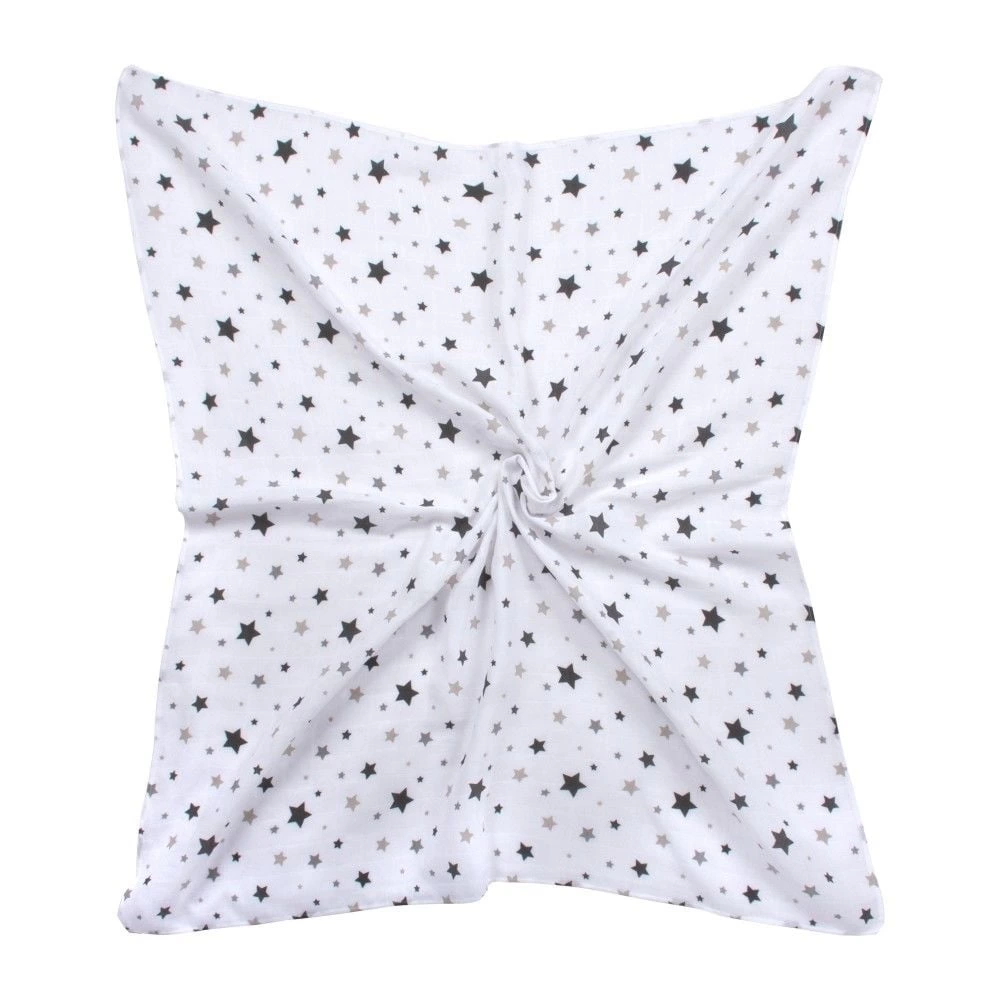 Desenli Müslin Bebe Battaniye 120x100 ART-319 Yıldız Yağmuru Gri - Görsel 3