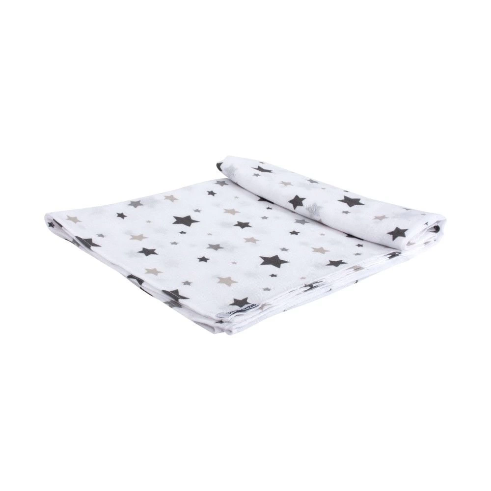 Desenli Müslin Bebe Battaniye 120x100 ART-319 Yıldız Yağmuru Gri - Görsel 5