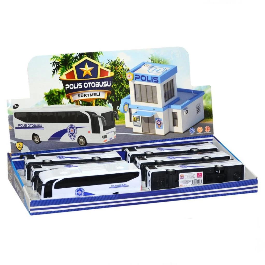 Çocuk Display Sürtmeli Polis Otobüsü - Görsel 2