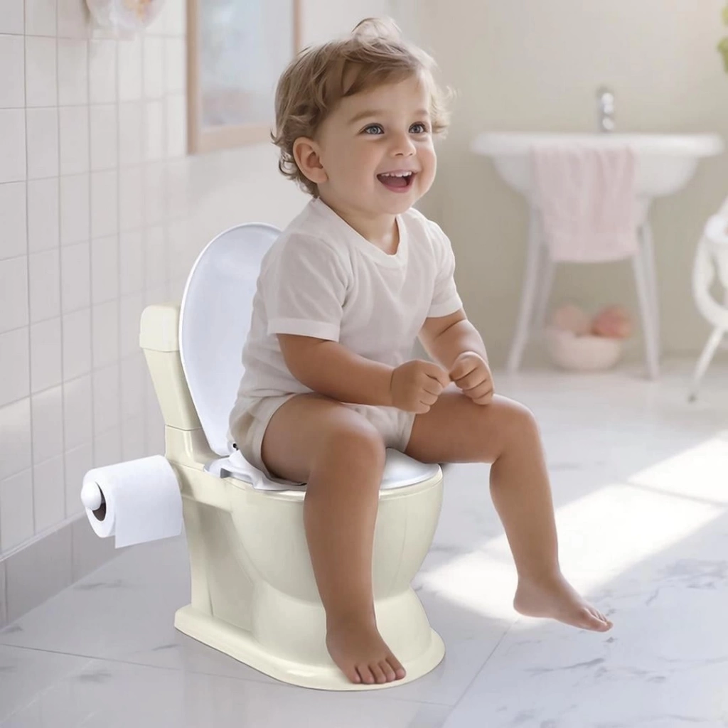 Eğitici Oyuncak Dolu Nuve Potty Lazımlık 2 in 1 Bej - Görsel 2