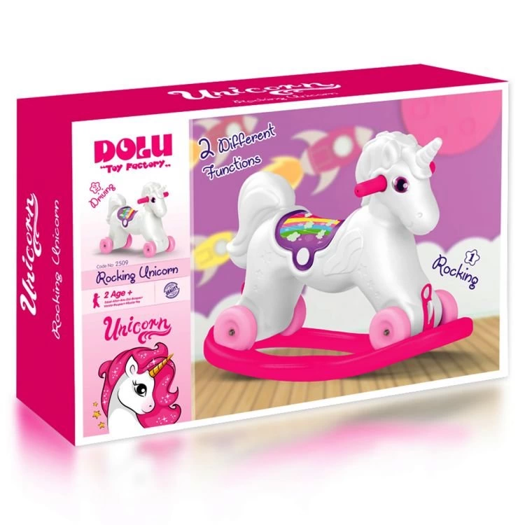 Dolu Unicorn Sallanan Tekerlekli At - Görsel 3