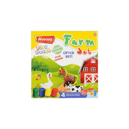 Çocuk ERN-588 Heroes Orta Kutulu Çiftlik Oyun Hamuru Seti  - Eren Oyuncak