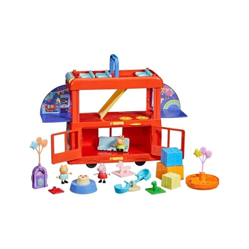 Eğitici Oyuncak F8881 Peppa Pig 2si1 arada Part Otobüsü +3 yaş - Görsel 3