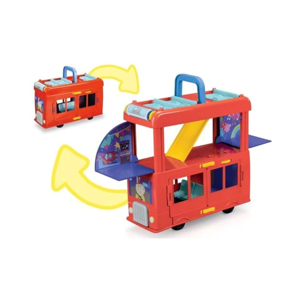 Eğitici Oyuncak F8881 Peppa Pig 2si1 arada Part Otobüsü +3 yaş - Görsel 4