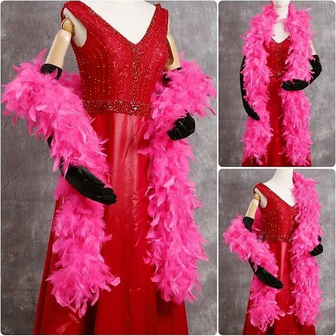 Eğitici Oyuncak Fuşya Renk Kabarık Kalın Otriş Boa Tüy 6 cm Genişlik 180-200 cm Uzunluk - Görsel 3