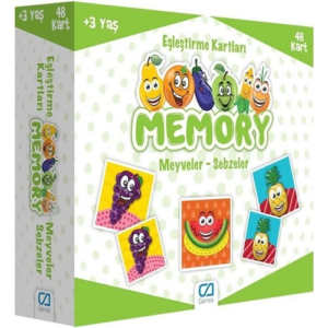 Eğitici Oyuncak  Games Memory Eşleştirme Kartları Meyve Sebzeler 48 Kart 5040