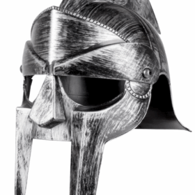 Çocuk   Gladyatör Savaş Kaskı Miğferi İnce Başlık Gümüş Renk