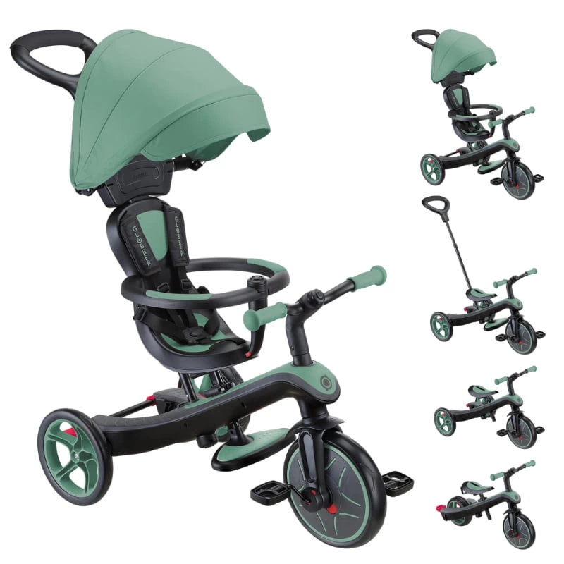 Globber Explorer 4in1 Trike Bisiklet – Zeytin Yeşili, Dönüştürülebilir Tasarım - Görsel 2