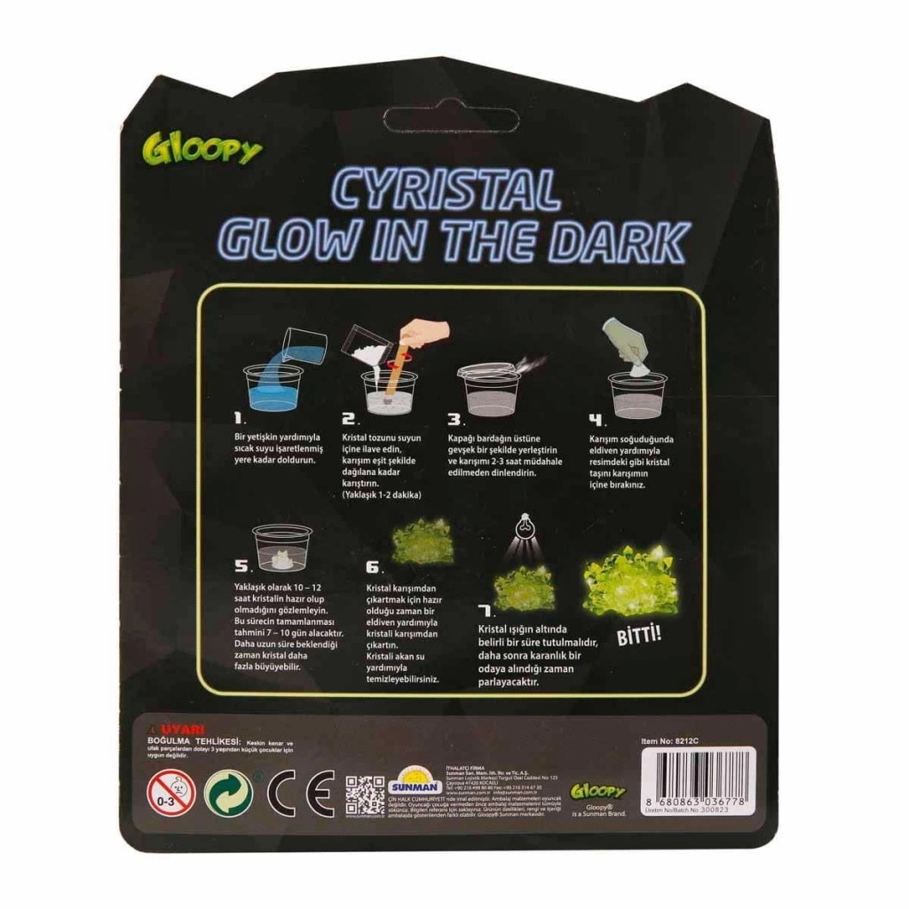 Çocuk Gloopy Karanlıkta Parlayan Kristal Yapım Seti - Görsel 4