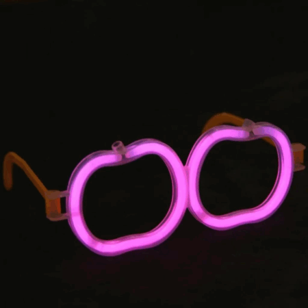 Çocuk   Glow Stick Elma Gözlük - Glow Partisi Gözlüğü - Glow Stick Gözlük 12 Adet