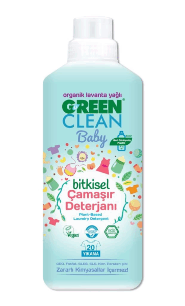 Çocuk Green Clean Baby Bitkisel Çamaşır Deterjanı 1000 ml (20 Yıkama)