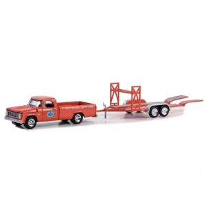 Eğitici Oyuncak  Greenlight 1/64 1967 Dodge D-100 with Tandem Car Trailer