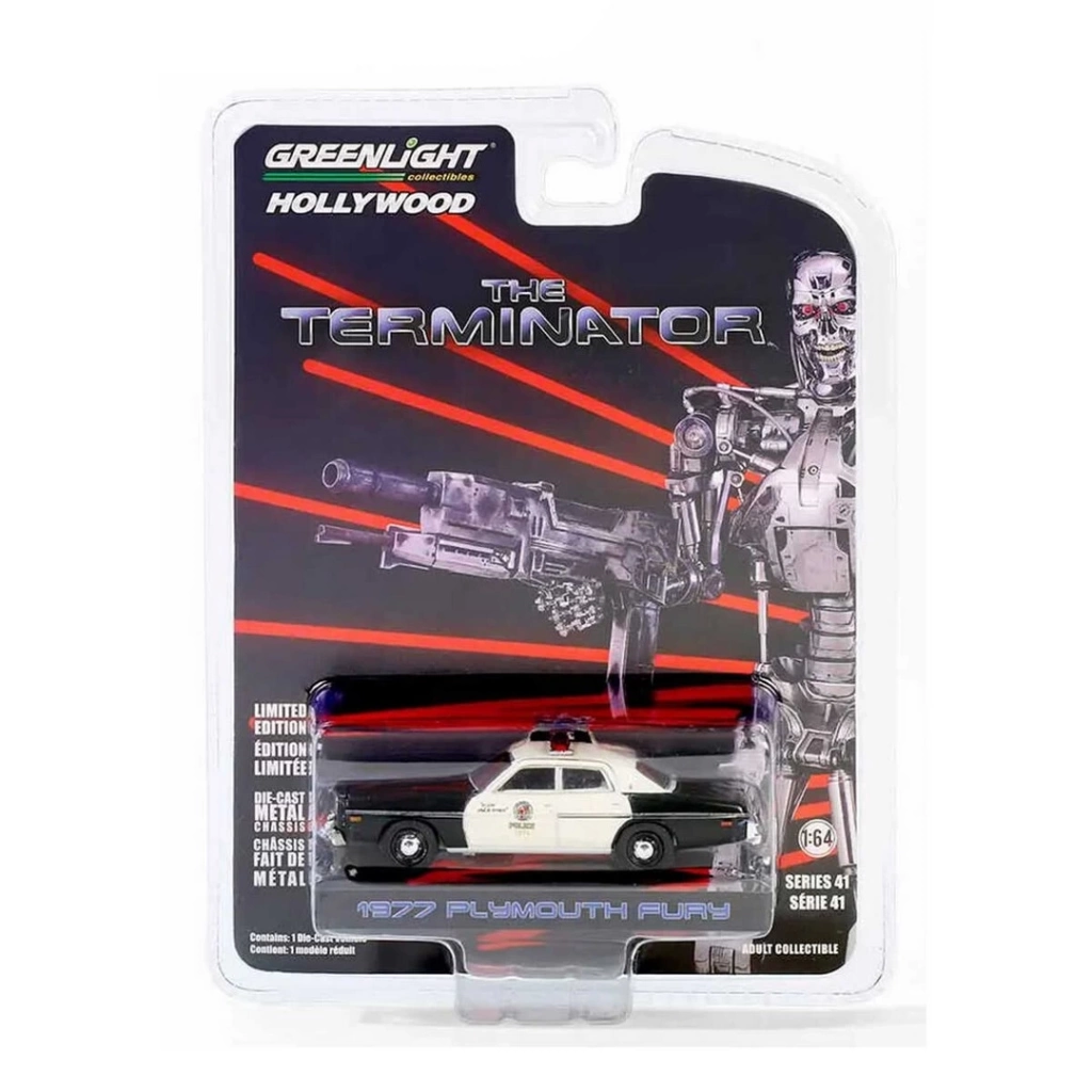 Eğitici Oyuncak Greenlight 1/64 Hollywood Series 41- 1977 Plymouth Fury Metropolitan Police - The Terminator - Görsel 2