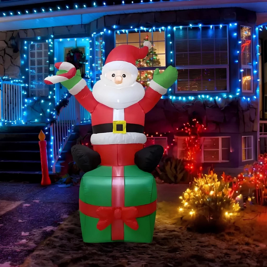 ÇocukHediye Paketi Noel Baba Şişme Dekor Süs - Görsel 4