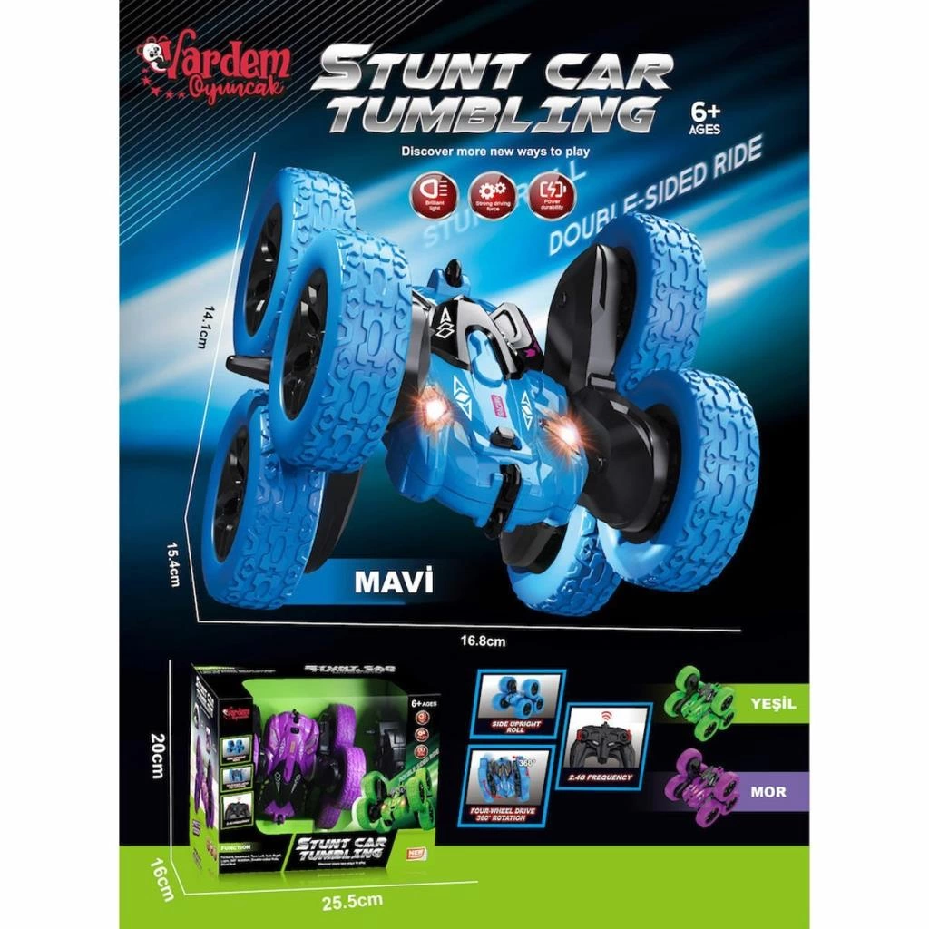 Eğitici Çocuk HG6-03 Kumandalı Şarjlı 2.4 Ghz 6 Teker Akrobat Araba - Görsel 4