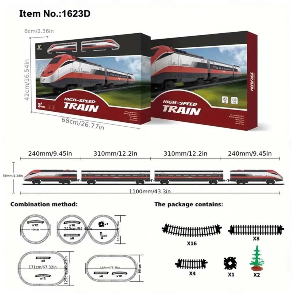 High Speed Pilli Tren Seti 38 Parça 1623D - Görsel 3